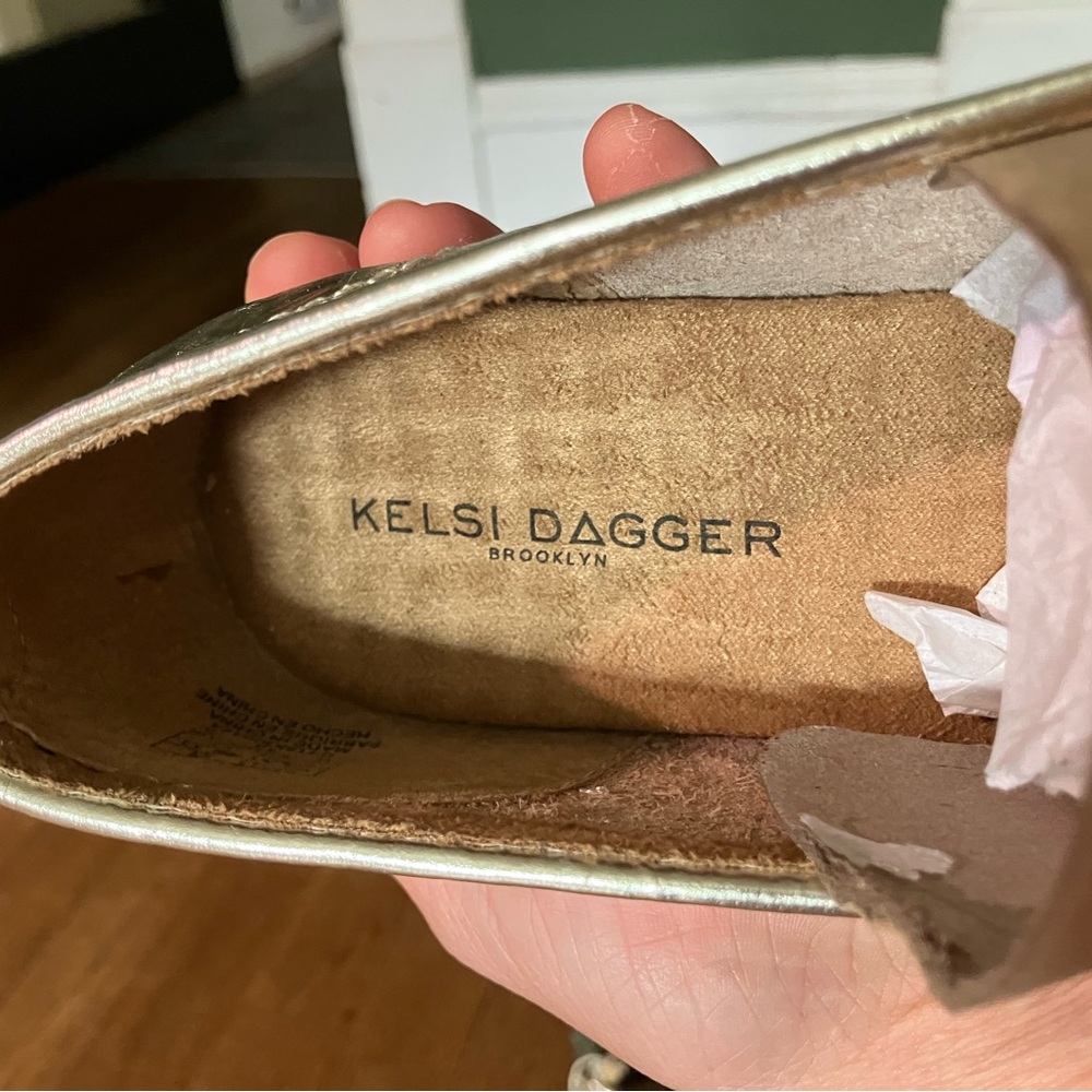 Kelsi Dagger Metallic Gold Loafers - Picture 8 of 9
